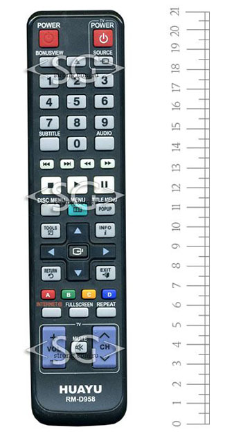 Пульт дистанционного управления для SAMSUNG universal RM-D958 (корпус типа AK59-00104R BD, home theater) блистер
