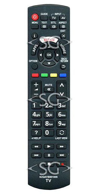 Пульт дистанционного управления для PANASONIC N2QAYB001009 чёрный (=N2QAYB001011 белый) NETFLIX