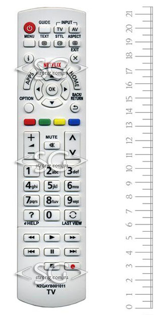 Пульт дистанционного управления для PANASONIC N2QAYB001011 белый (=N2QAYB001009 чёрный) NETFLIX