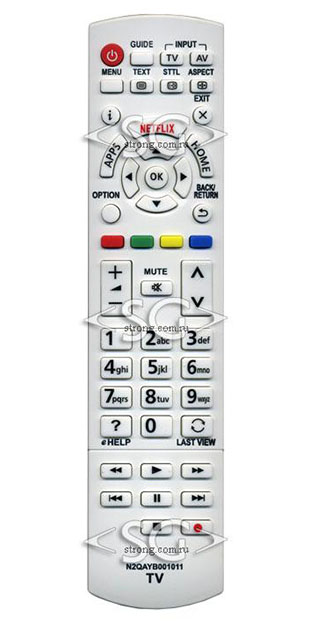 Пульт дистанционного управления для PANASONIC N2QAYB001011 белый (=N2QAYB001009 чёрный) NETFLIX