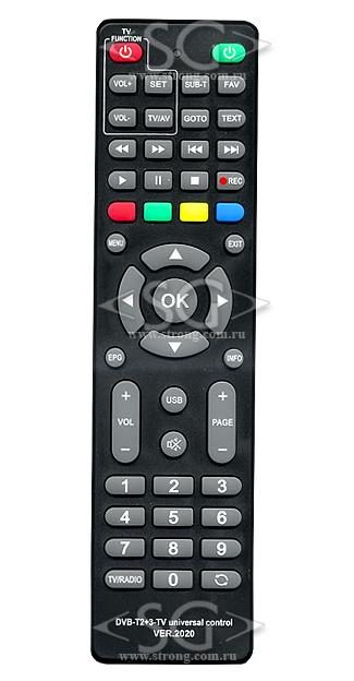 Пульт дистанционного управления универсальный для DVB-T2+3 ресиверов+TV ver2020(длинные)(инст. на русс.яз. с цв.фото)блистер