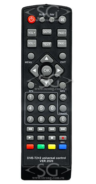 Пульт дистанционного управления универсальный для DVB-T2+2 ресиверов ver2020 (инст.на русс.яз. с цв.фото)блистер
