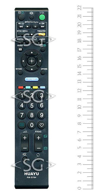Пульт дистанционного управления для SONY universal RM-D764 (корпус типа RM-ED011 lcd чёрный) блистер