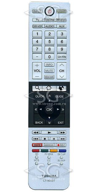 Пульт дистанционного управления для TOSHIBA CT-90427 (PK11V01850I) 3D, NETFLIX /orig./