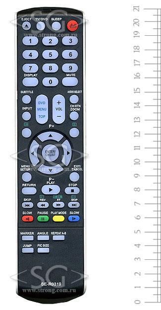 Пульт дистанционного управления для TOSHIBA SE-R0319 черный (= SE-R0337 белый) tv+dvd
