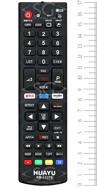 Пульт дистанционного управления для LG universal RM-L1379 (корпус типа AKB75095308 (NETFLIX, AMAZON, 3D, SMART) (блистер)