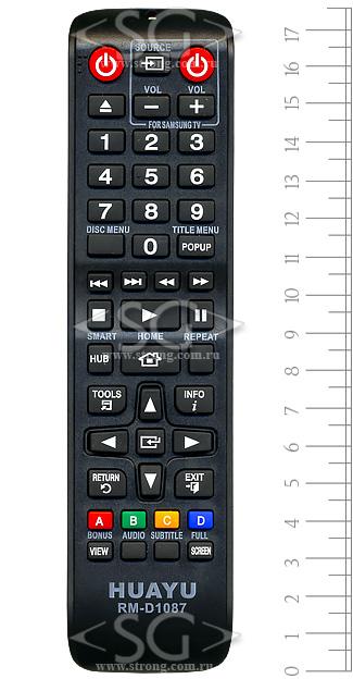 Пульт дистанционного управления для SAMSUNG universal RM-D1087 (корпус типа AK59-00148A Blu-Ray +SAMSUNG TV) (блистер)