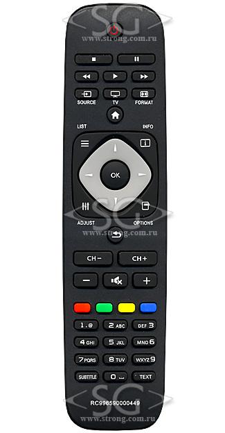 Пульт дистанционного управления для PHILIPS 996590000449 (=996590000283, 098GR7BDHNTPHT)