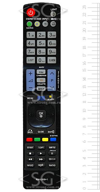 Пульт дистанционного управления для LG universal RM-L999+1 (корпус типа AKB72914020 с подсветкой кнопок 3D) блистер