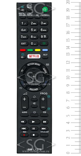 Пульт дистанционного управления для SONY universal RM-L1275 (корпус типа RMT-TX101D 3D, NETFLIX) в коробке