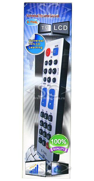 Пульт дистанционного управления универсальный для TV E-TV4L +обучение (инструкция на русском языке) в коробке