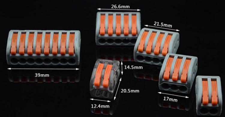Соединитель клеммный PCT-212 (аналог WAGO 222-412) 2 контакта