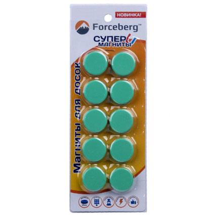 Магнит для магнитной доски FORCEBERG 20 мм, зеленый (10 шт)