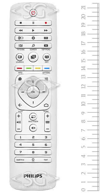 Пульт дистанционного управления для PHILIPS 996595006119, 398GF10WEPH01T (YKF352-B04) белый, с клавиатурой /orig./