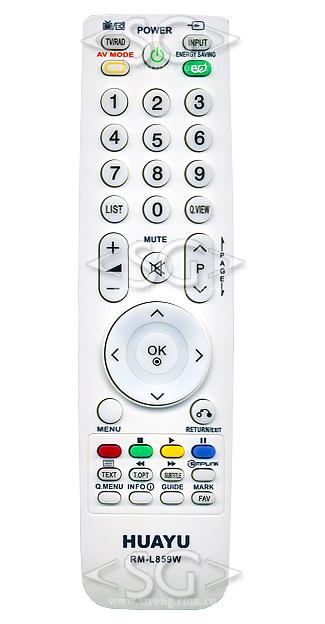 Пульт дистанционного управления для LG universal RM-L859W белый (корпус типа AKB69680403 lcd) блистер
