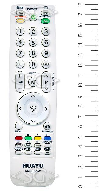 Пульт дистанционного управления для LG universal RM-L859W белый (корпус типа AKB69680403 lcd) блистер