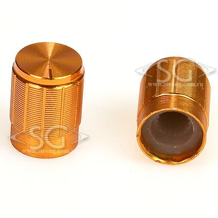 Ручка для переменных резисторов М6T13/17Y2-0-1 металл, gold, круглая с риской