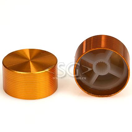 Ручка для переменных резисторов М6T26/13Y2-0-1 металл, gold, круглая с риской