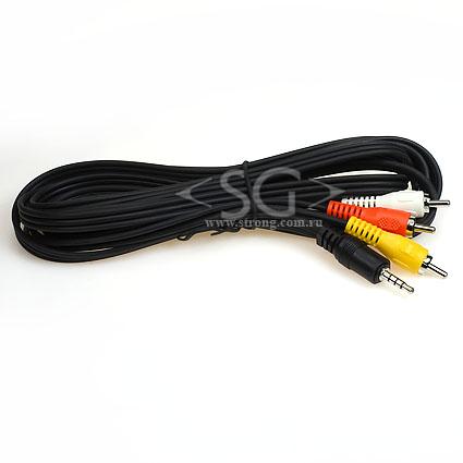 Шнур 3,5 мм стерео штекер - 3*RCA 3,0 м.