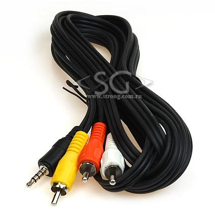 Шнур 3,5 мм стерео штекер - 3*RCA 3,0 м.