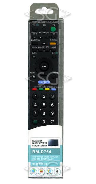 Пульт дистанционного управления для SONY universal RM-D764 (корпус типа RM-ED011 lcd чёрный) блистер