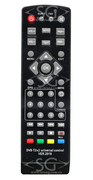Пульт дистанционного управления универсальный для DVB-T2+2 ресиверов ver.2019 блистер