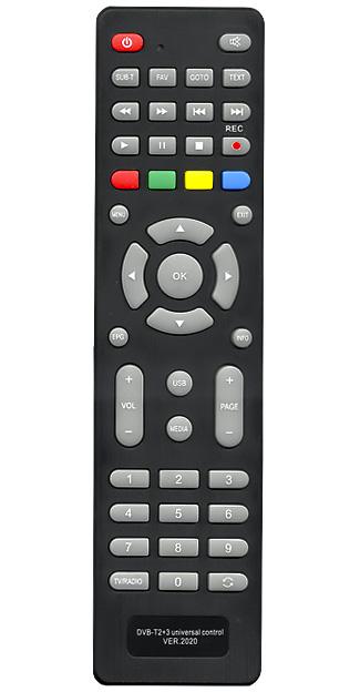 Пульт дистанционного управления универсальный для DVB-T2 +3 ресиверов ver2020(длинные)(инст. на русс.яз. с цв.фото)блистер