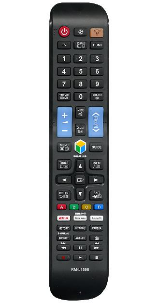 Пульт дистанционного управления для SAMSUNG universal RM-L1598 (=RM-D1078 3D +NETFLIX, мяч и др.) в коробке