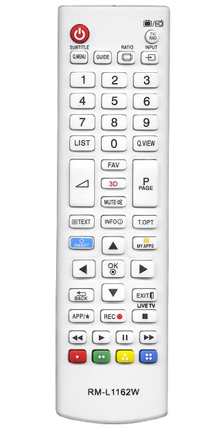Пульт дистанционного управления для LG universal RM-L1162W белый (корпус типа AKB73715601smart. 3D) блистер