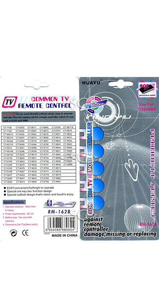 ����� �������������� ���������� ��� TOSHIBA universal RM-162B (������ ���� CT-90119) � �������
