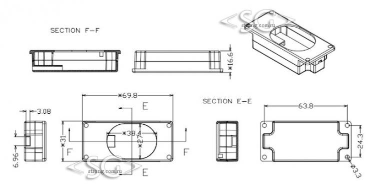 Мини громкоговоритель (70*31*16) 8 Om 3W (YDSB-3070-8R3W-2P2.0)