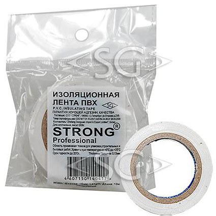 Изолента ПВХ Professional 0,13/15mm/10m белая