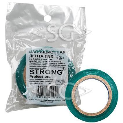 Изолента ПВХ Professional 0,13/15mm/10m зелёная