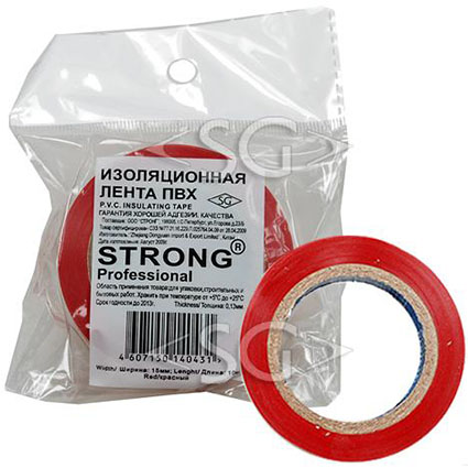 Изолента ПВХ Professional 0,13/15mm/10m красная
