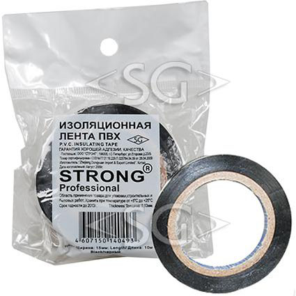 Изолента ПВХ Professional 0,13/15mm/10m чёрная