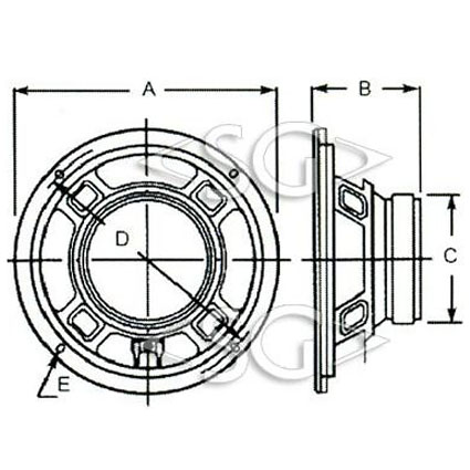 Громкоговоритель ( динамик) WH-506 (144*h53*) 8 Om 15W (белый диффузор)