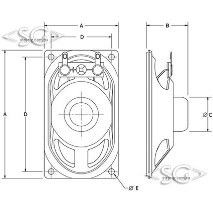 ���������������� ( �������) YDT4070-01 (71�41*h23*����.����.19mm) 16 Om 2W ���.