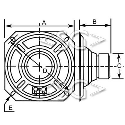 Громкоговоритель ( динамик) YD131-05 (129*h48*откр.магн.57mm) 4 Om 15W мет., (15ГДШ-6Д)