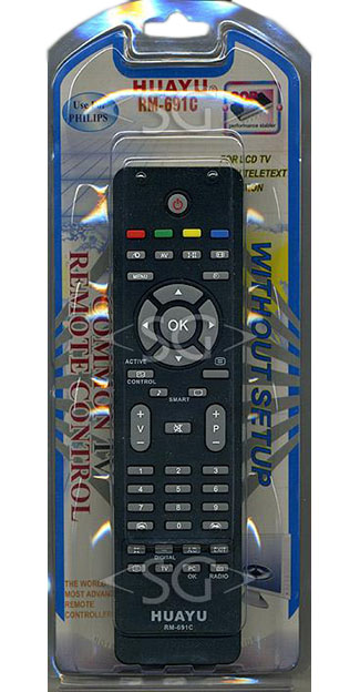 Пульт дистанционного управления для PHILIPS universal RM-691C (корпус типа RC2034302/01 lcd) блистер