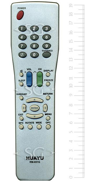 Пульт дистанционного управления для SHARP universal RM-651G серебр. (корпус типа GA473WJSA lcd) блистер