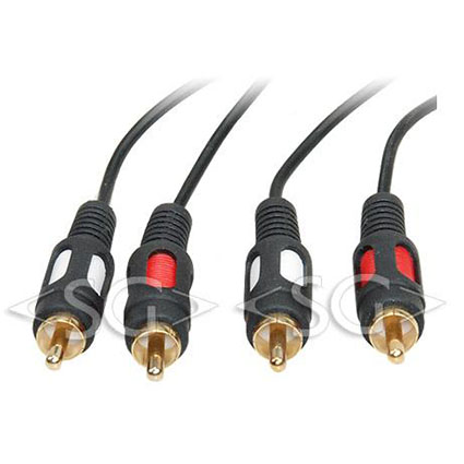 Шнур 2*RCA штекера - 2*RCA штекера (литой) OD:2,5х5 мм 5,0 м.