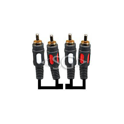 Шнур 2*RCA штекера - 2*RCA штекера (литой) OD:2,5х5 мм 5,0 м.