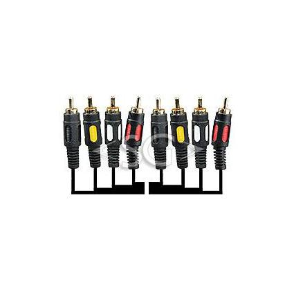 Шнур 4*RCA штекера - 4*RCA штекера (литой) OD:2,5х10 мм 1,5 м.