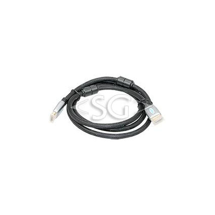 Шнур HDMI 19рin MALE-MALE (сборный) OD:7,3 мм 2 фильтра, кабель медный, армированный 1,5 м.