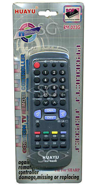 Пульт дистанционного управления для SHARP universal RM-023G (корпус типа G1606SB) в коробке