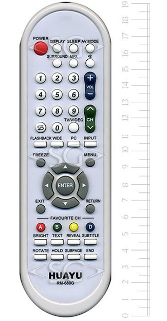 Пульт дистанционного управления для SHARP universal RM-689G (корпус типа GA608JWSA lcd белый) блистер
