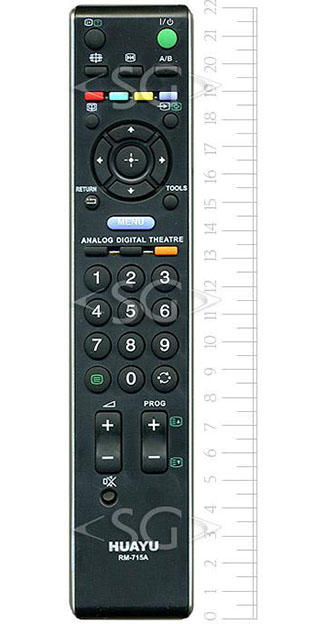 Пульт дистанционного управления для SONY universal RM-715A (корпус типа RM-ED009 lcd) блистер