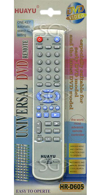 Пульт дистанционного управления универсальный для DVD (ввод кода) HR-D605 (копус типа DAEWOO DV-1350S) блистер