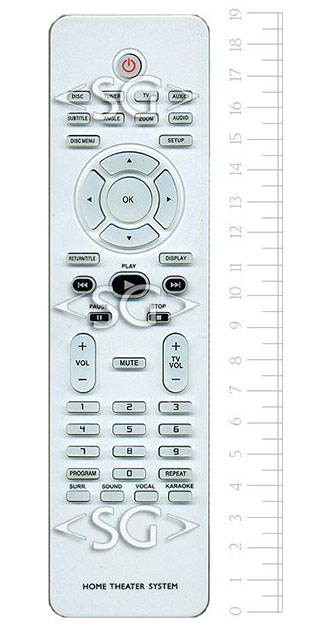 Пульт дистанционного управления для PHILIPS 2422 5490 0901 home theater system (HTS3115,3100), karaoke, белый