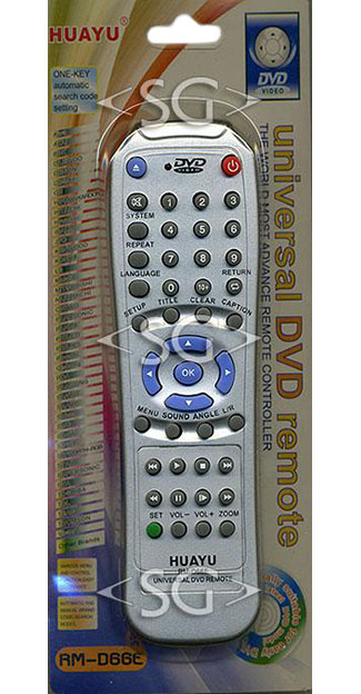 Пульт дистанционного управления универсальный для DVD (ввод кода) RM-D66E (копус типа ELENBERG RC-D010E-вариант-2) блистер